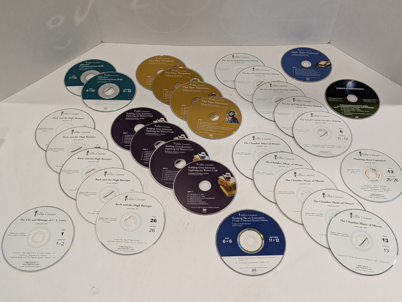 30 Loose Learning Courses DVDs & Audio CDs – Religion, History, Writing, Music