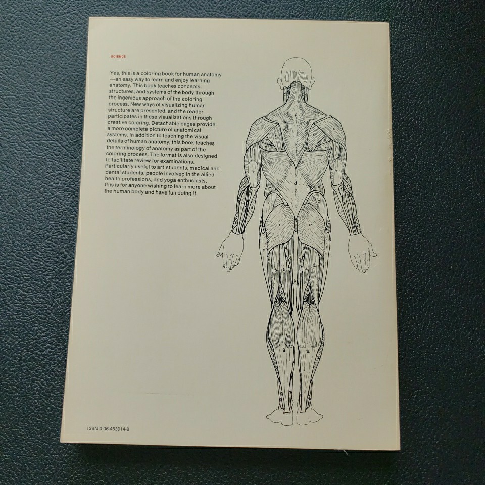 Anatomy Coloring Book by Wynn Kapit and Lawrence M. Elson, Some writing no color