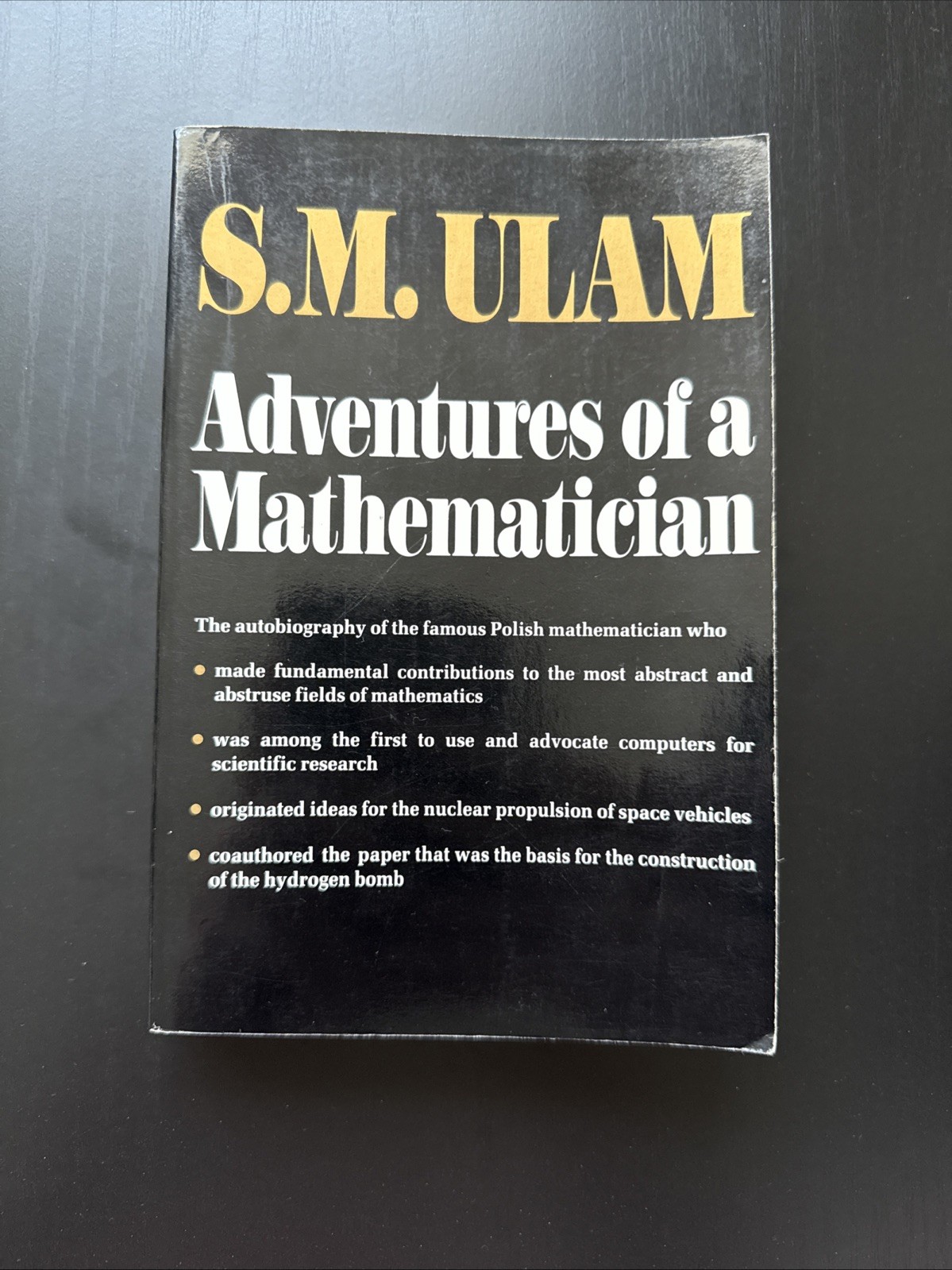 Adventures of a Mathematician (1983) By S. M. Ulam Biography Scribner’s PB VG+