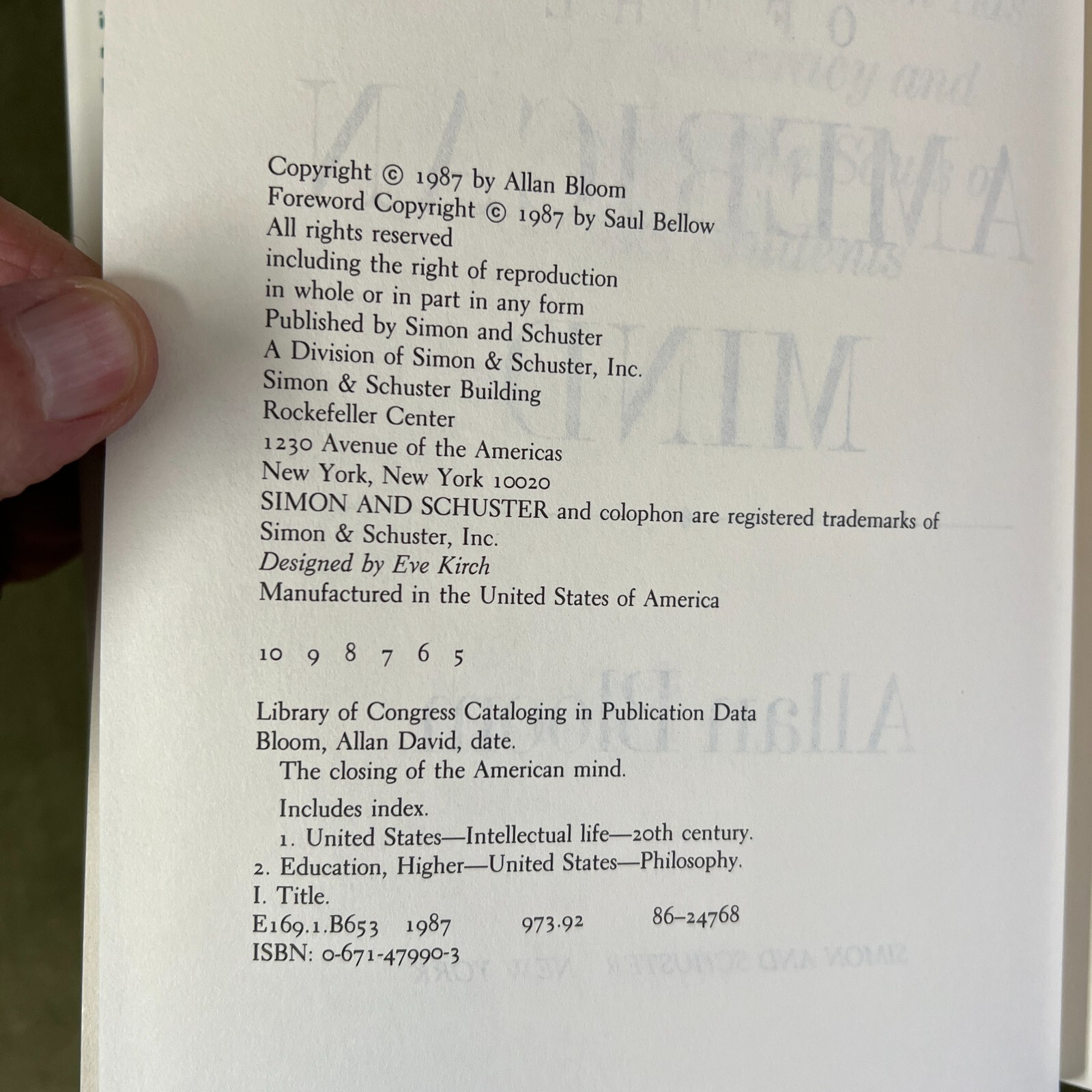 The Closing of the American Mind by Allan Bloom (1987, Children’s Board Books)