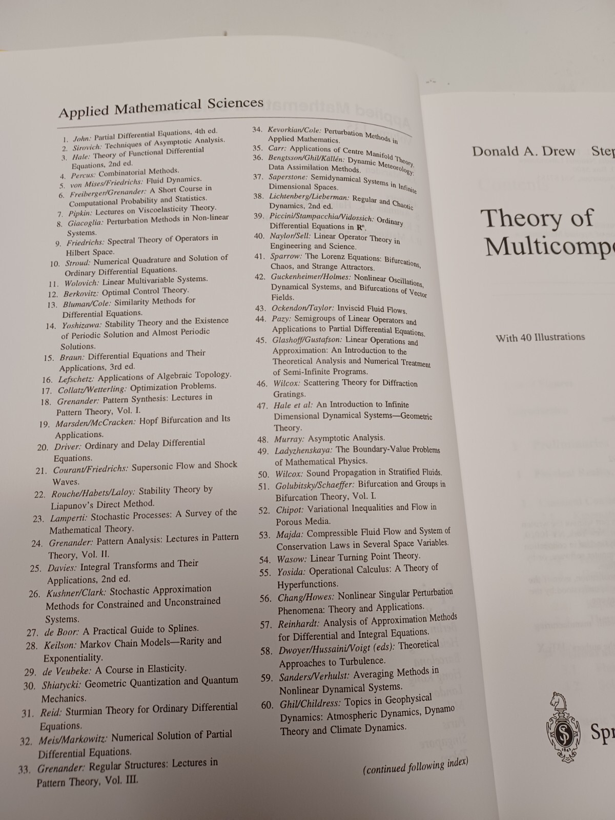 Theory of Multicomponent Fluids – Drew & Passman – Applied Mathematical Sciences
