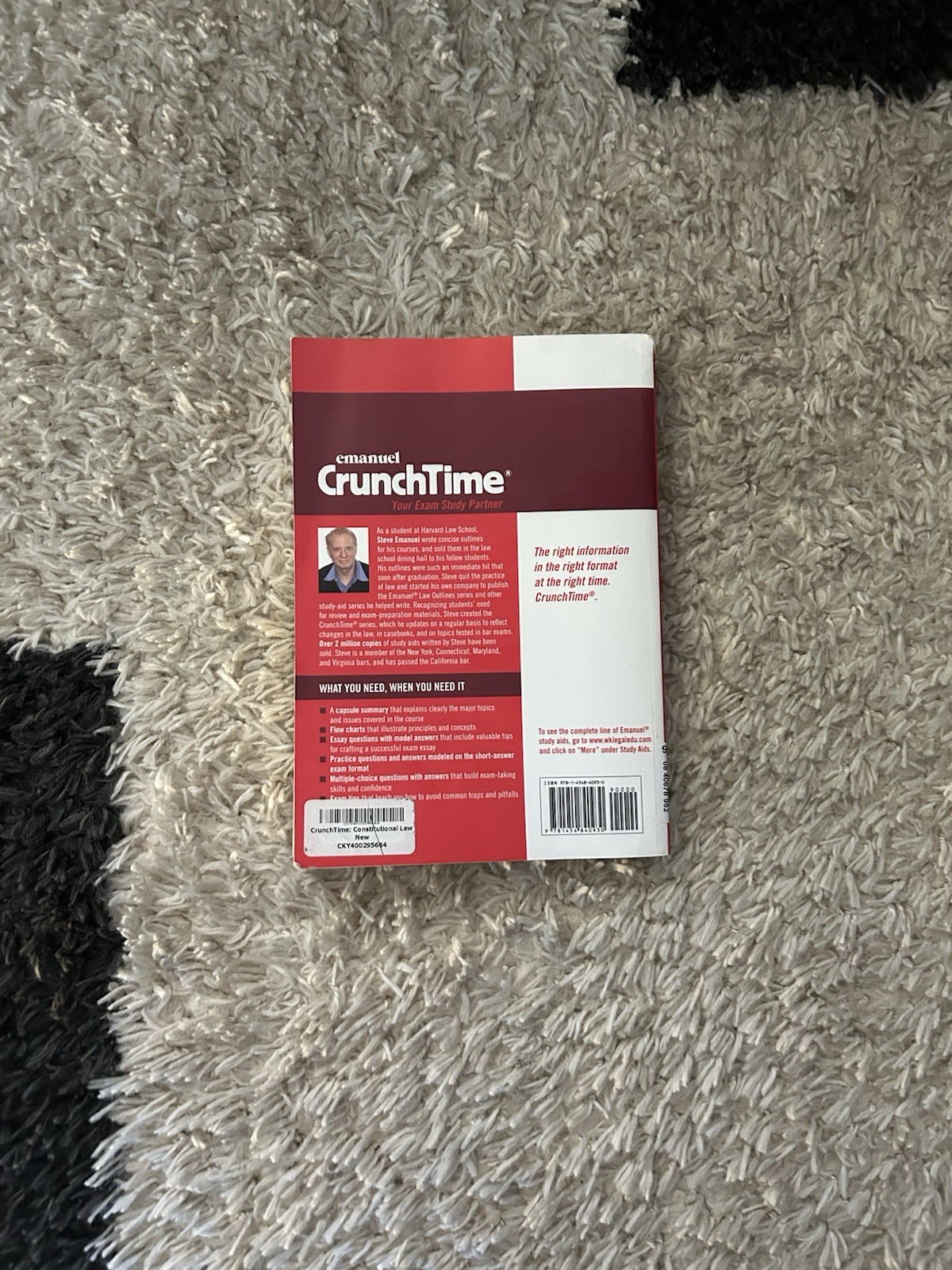Crunchtime Ser.: Constitutional Law by Steven L. Emanuel 13th Edition Paperback