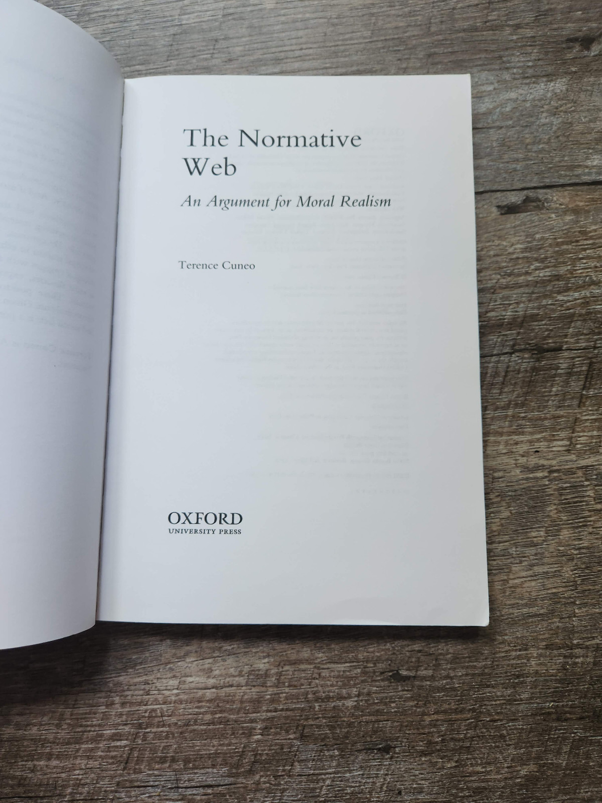 The Normative Web, Terence Cuneo, 2010, PB