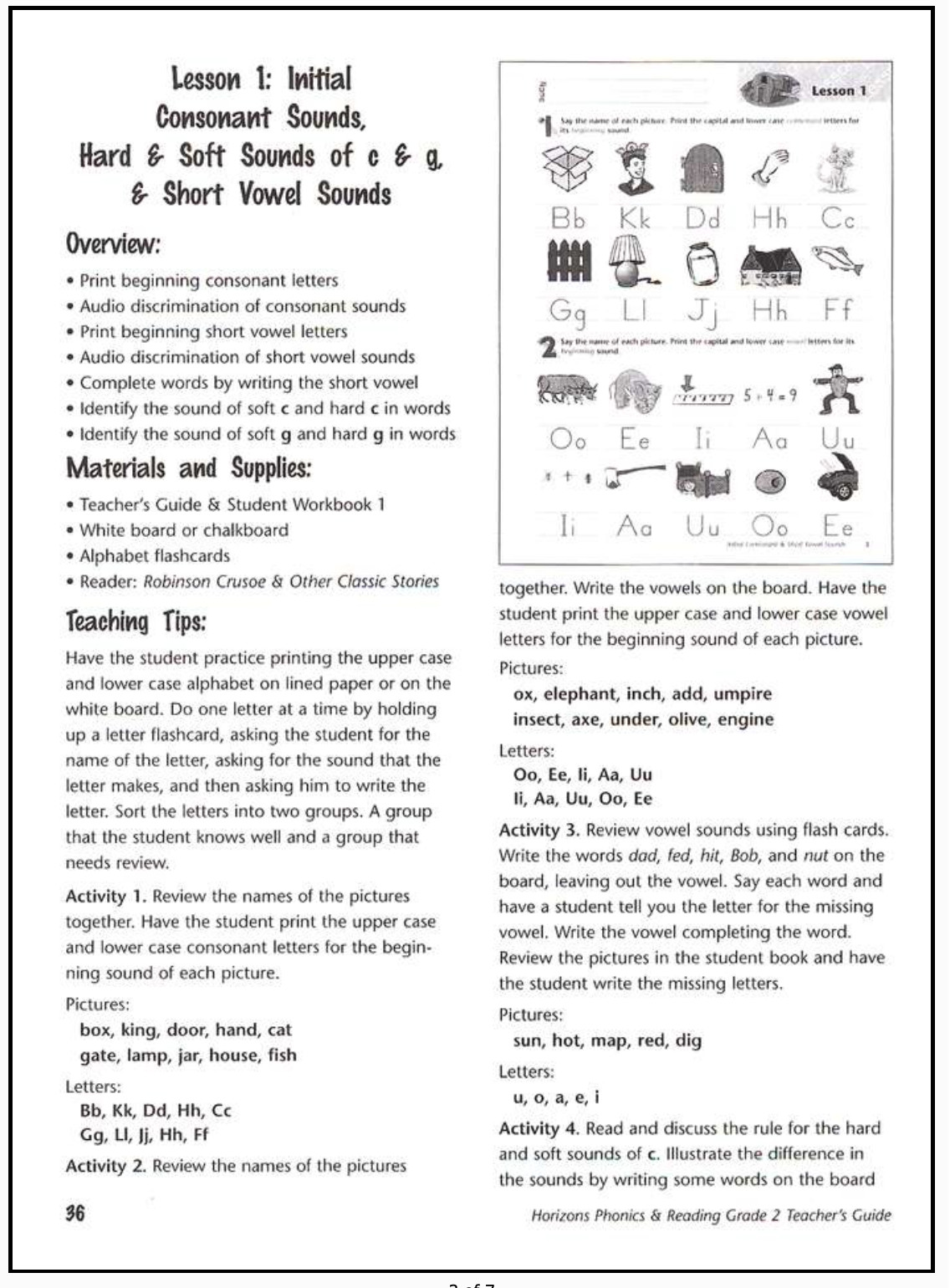 Horizons 2nd PHONICS & READING 2 TEACHER GUIDE Readers 1 2 JPR021 JPR022 JRT020