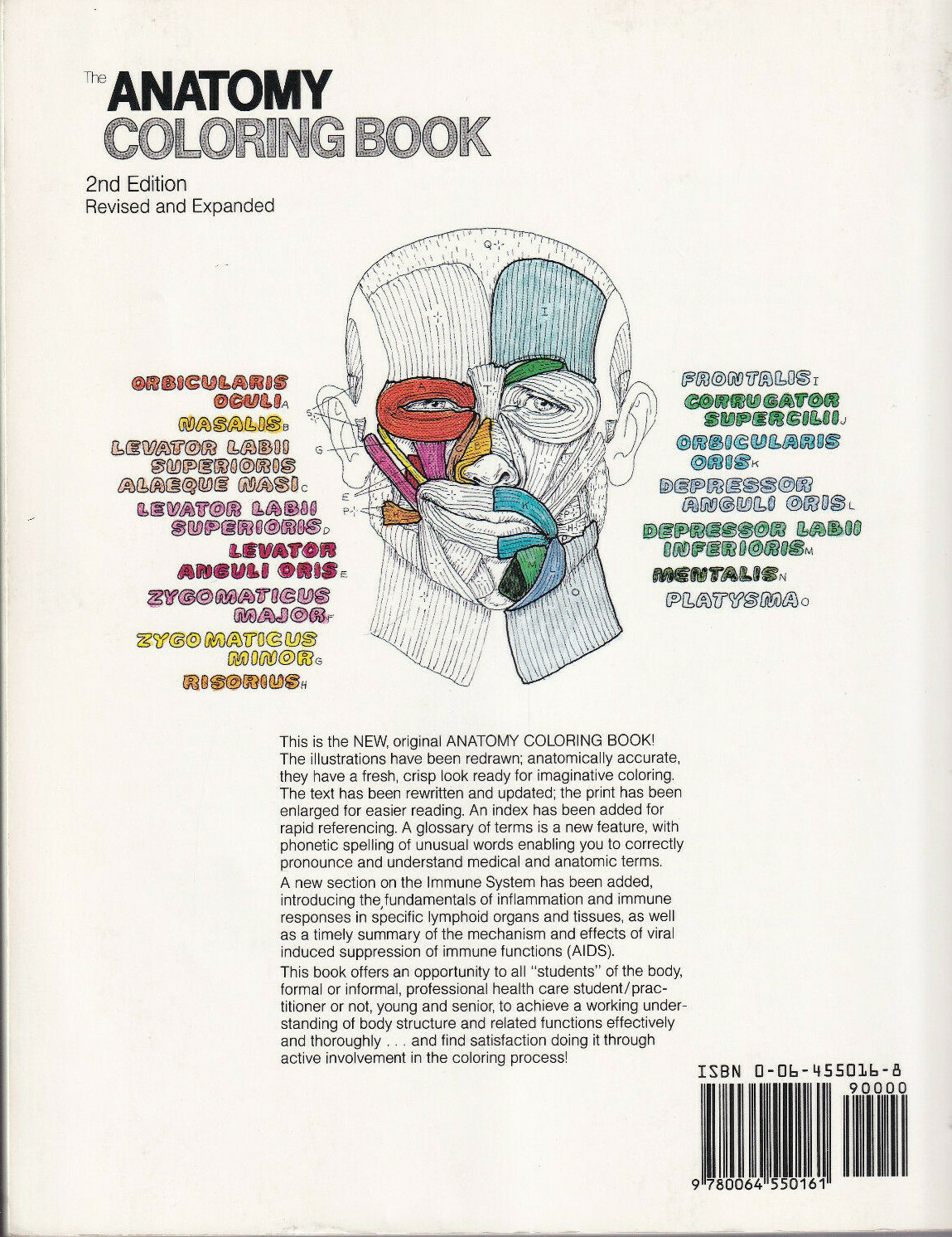 THE ANATOMY COLORING BOOK by Lawrence M. Elson and Wynn Kapit (1997 softcover)