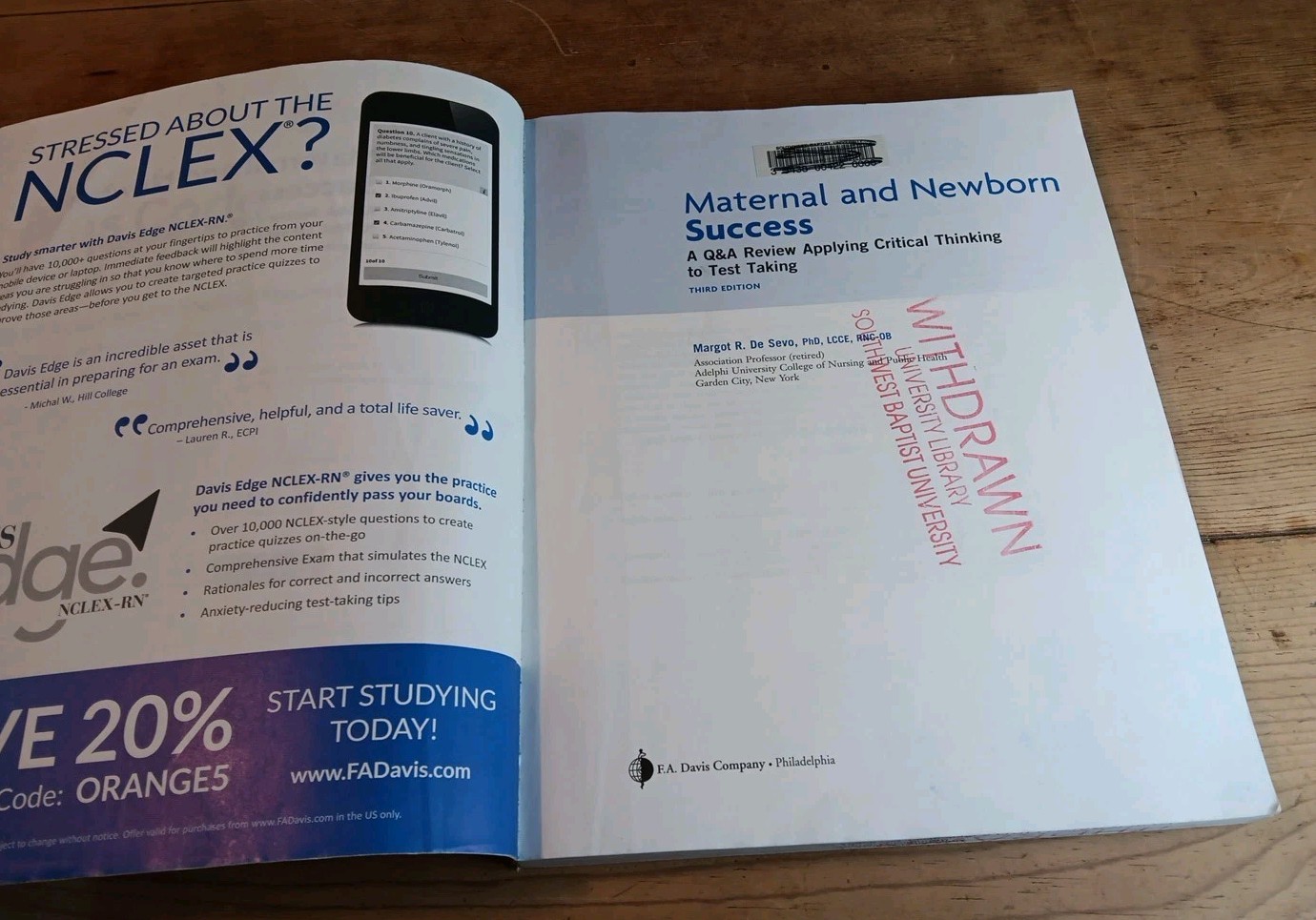 Maternal and Newborn Success Third Ed A Q&A NClex 2 In 1 PB Book 2017 De Sevo