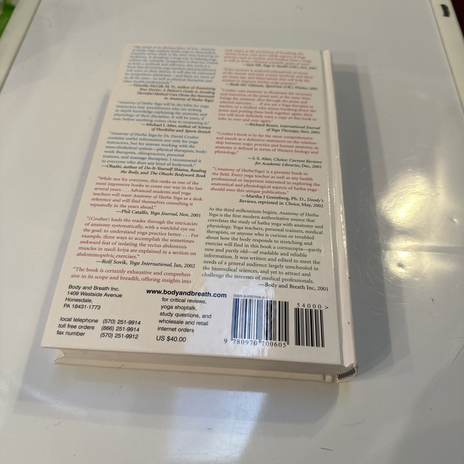 ANATOMY OF HATHA YOGA: A MANUAL FOR STUDENTS, TEACHERS, By H. David Coulter NEW