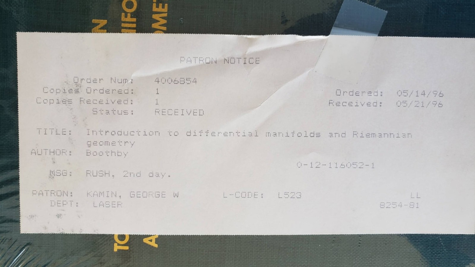 Boothby Differentiable Manifolds Riemannian Geometry 2nd Ed Hardcover SEALED