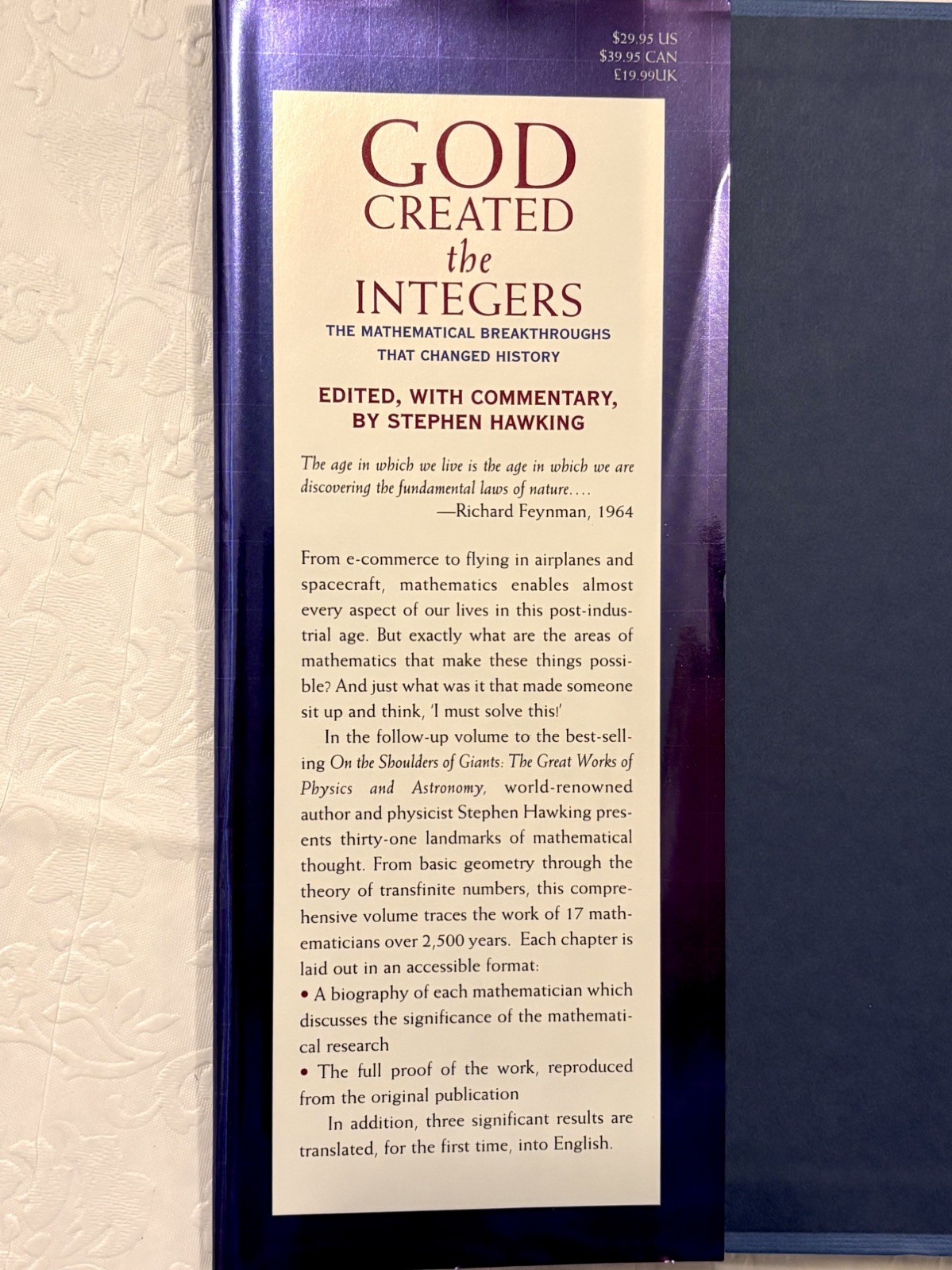 God Created the Integers: Mathematical Breakthroughs… Stephen Hawking -Hardcover