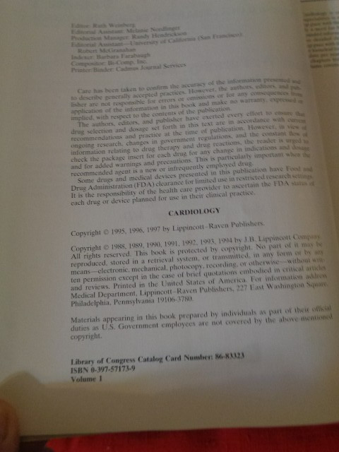 Cardiology Volume 1 – William Parmley, MD – Physiology, Pharmacology & Diagnosis