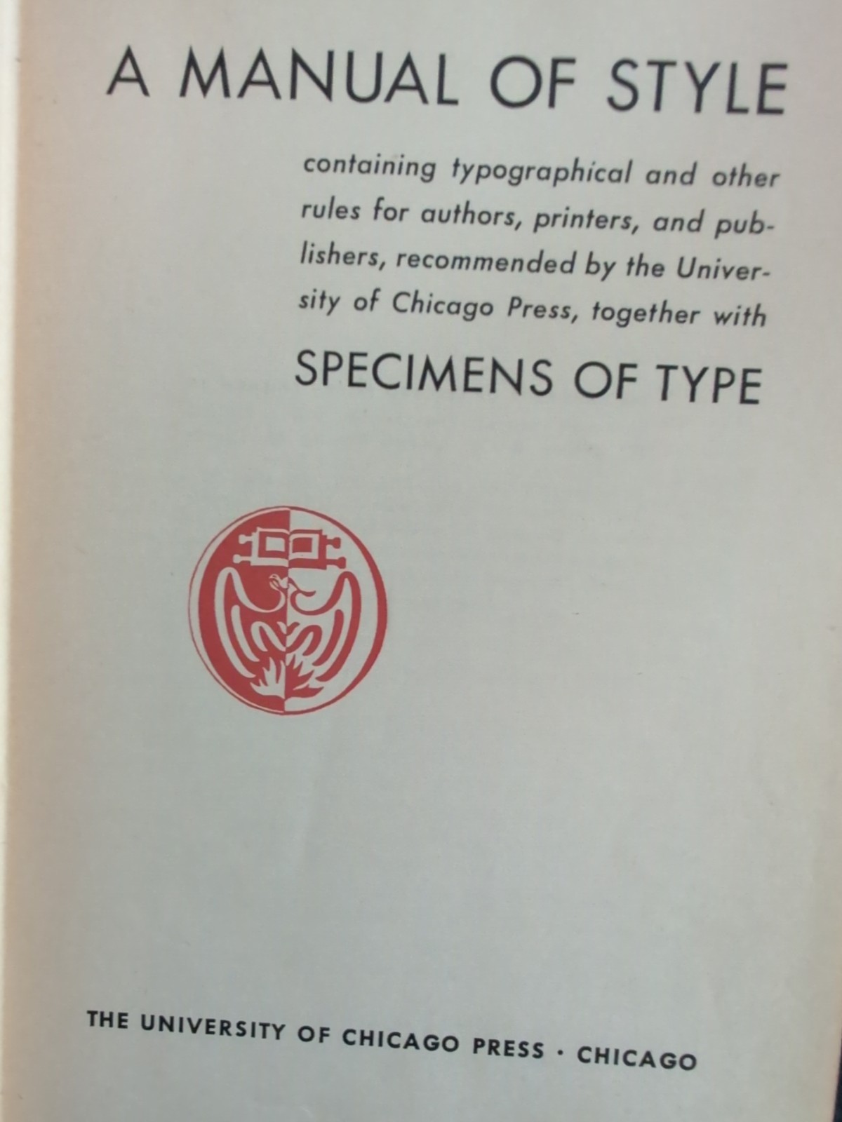 A Manual of Style Hc 1949 Ed Club Aeronautical S University of Chicago Pr Vintag