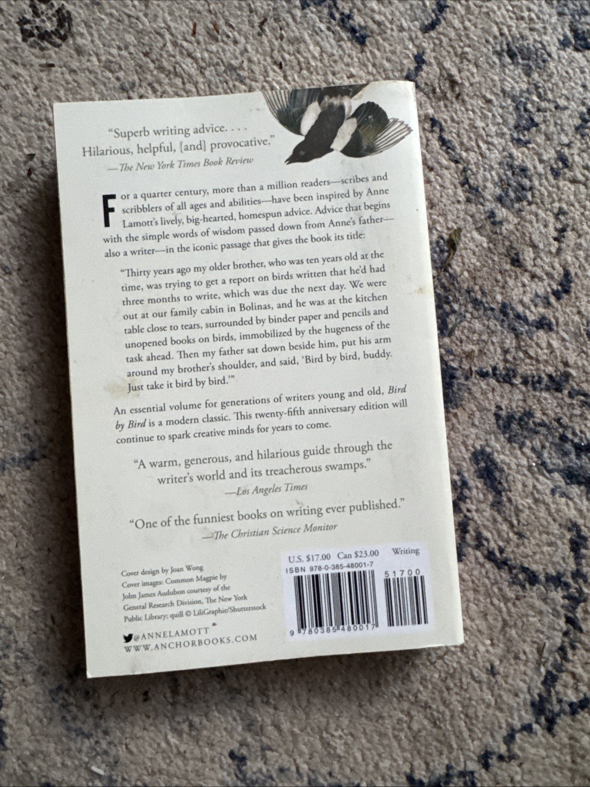 Bird by Bird: Some Instructions on Writing and Life 25th Anniversary Edition🔥