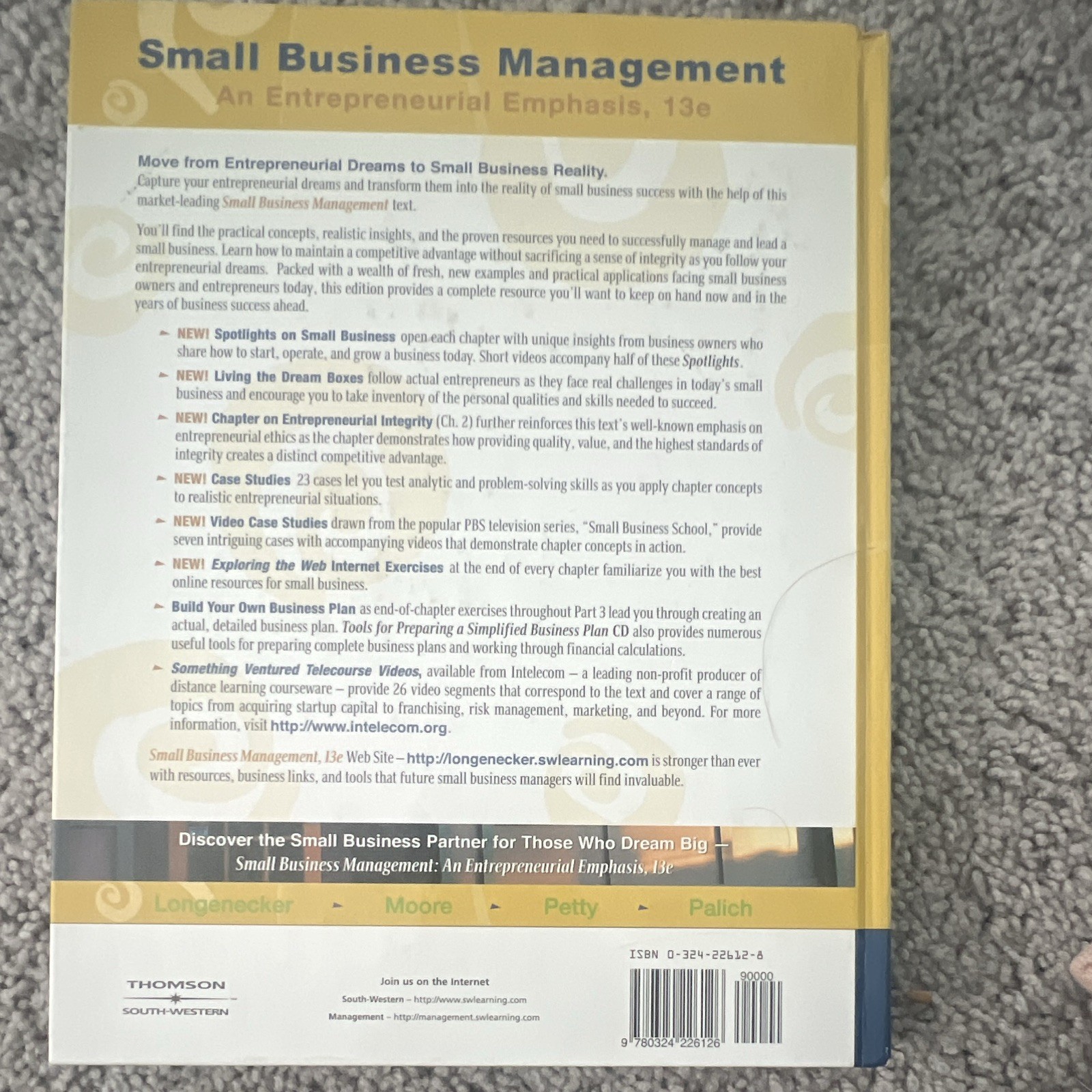Small Business Management: An Entrepreneurial Emphasis 13th Ed Hardcover 2005