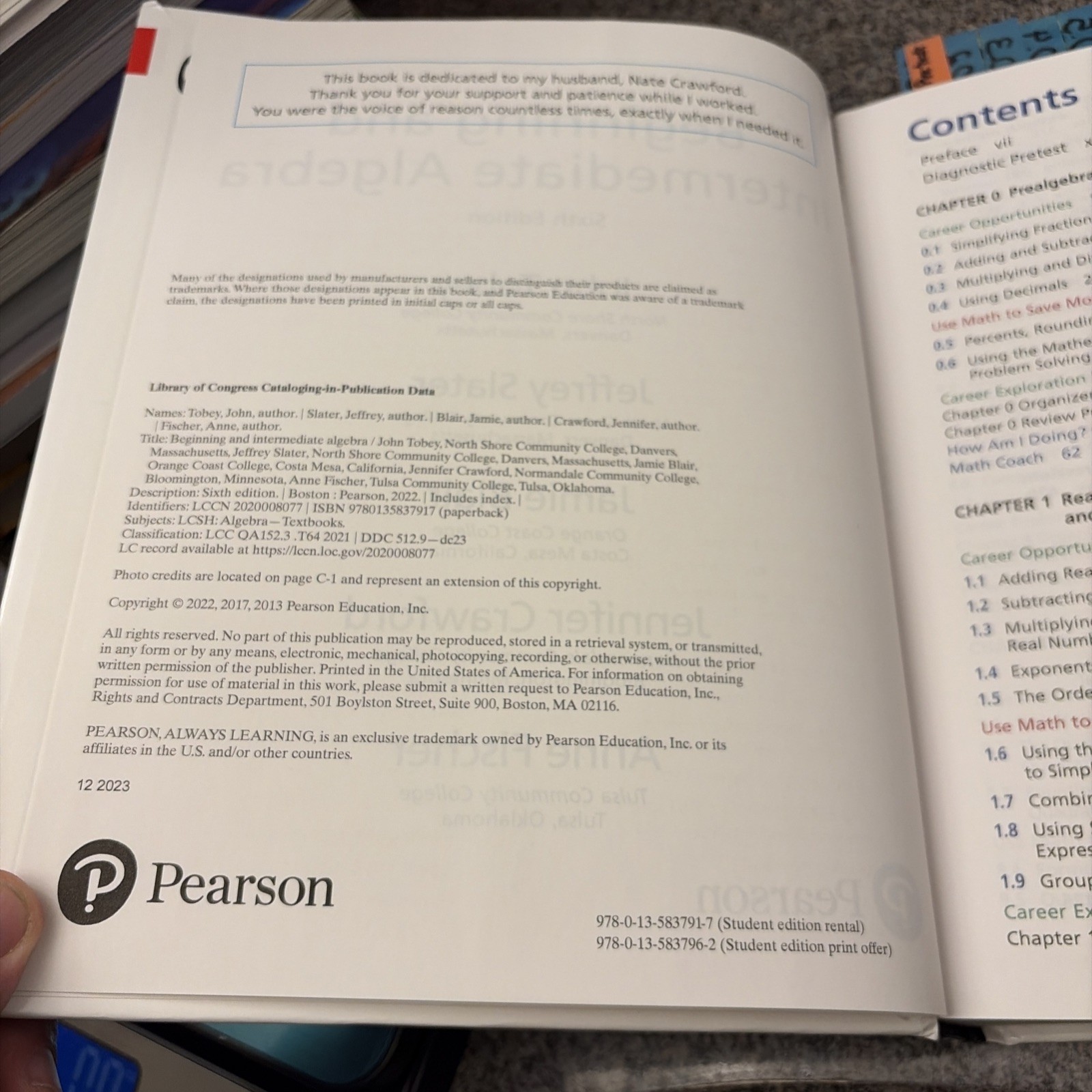 Beginning and Intermediate Algebra, 6th Ed. by Tobey et al (2022, Hardback)