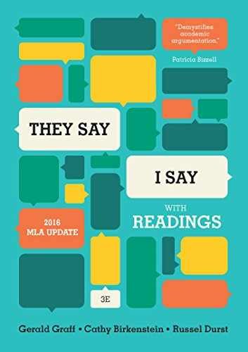 “They Say / I Say”: The – Paperback, by Graff Gerald; Birkenstein – Very Good x