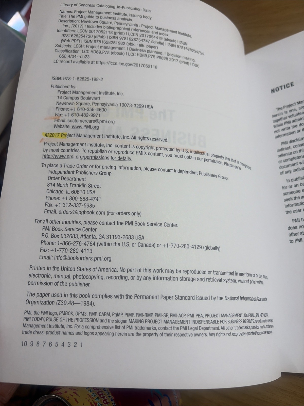The PMI Guide to Business Analysis – Highlighting That Stops After ToC Else FINE