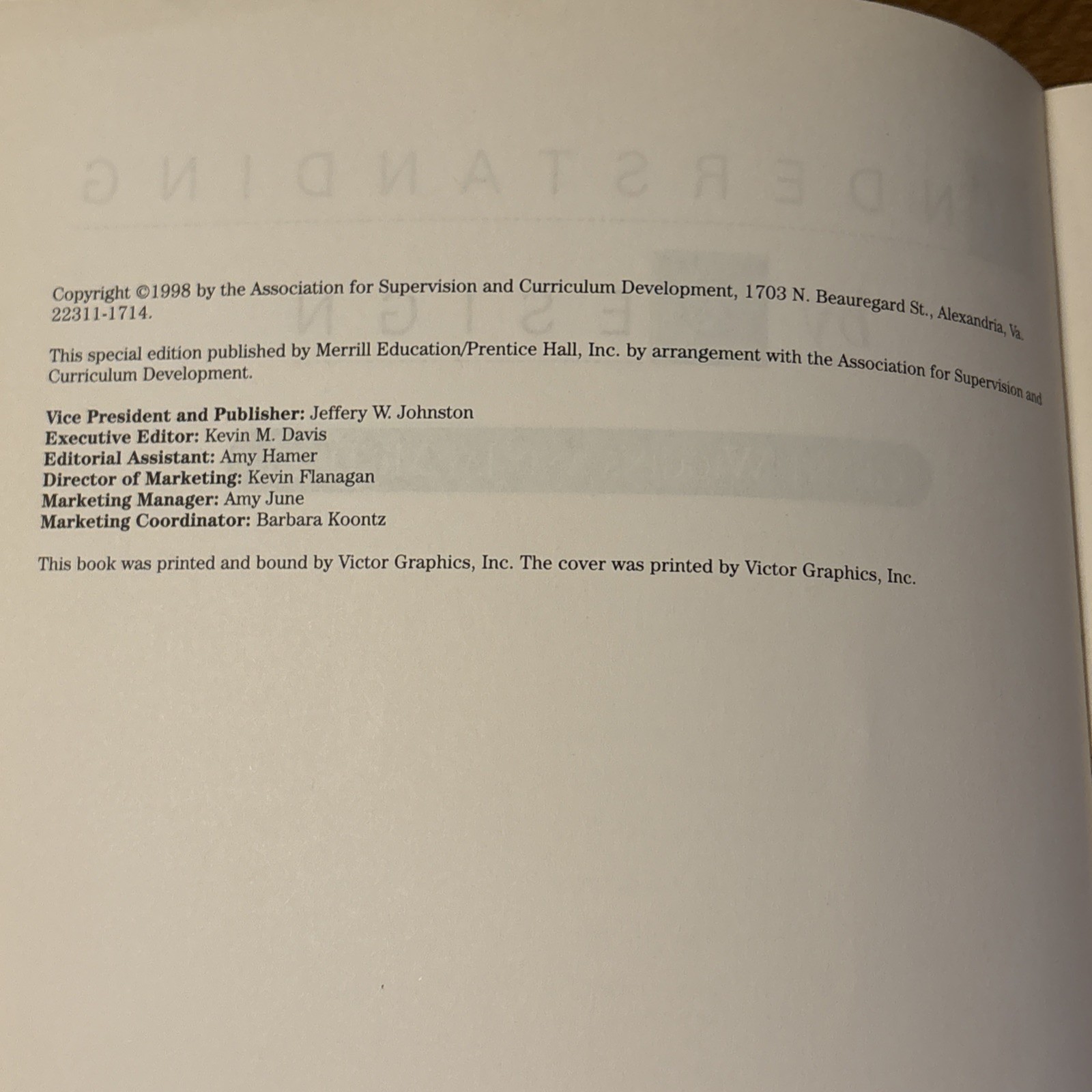Understanding By Design by Grant Wiggins; Jay McTighe PB 2001 For Educators