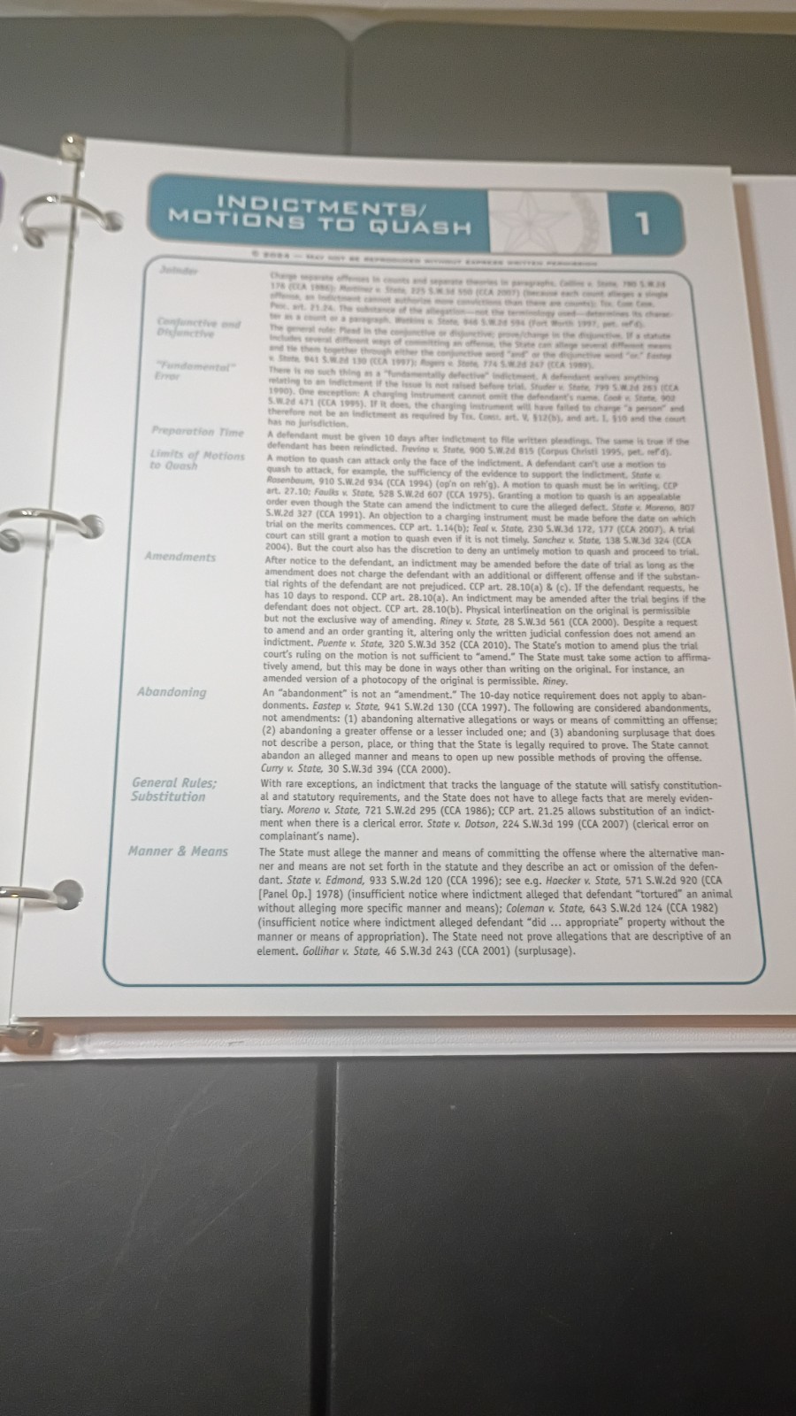 TDCAA 2024-2026 Prosecutor Trail Notebook. Diane Beckham