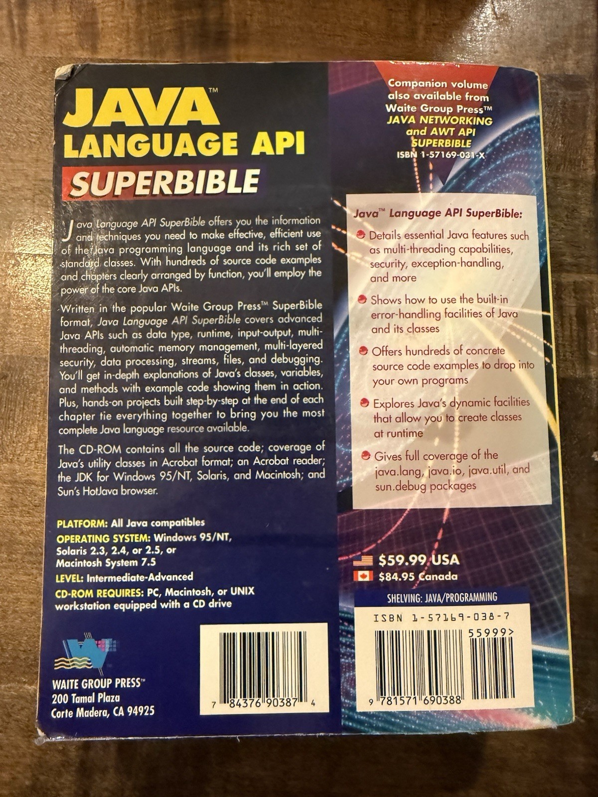 PB Java Language API Super Bible Prabandham Sundstel & Sundsted WITH NEW CD ROM