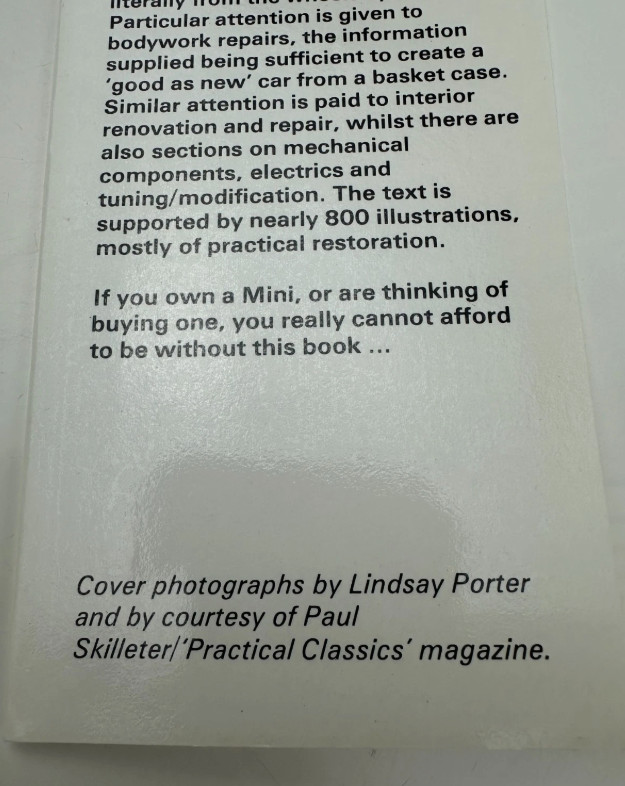Mini All Models Guide to Purchase and DIY Restoration Hardcover 1987 Haynes F379