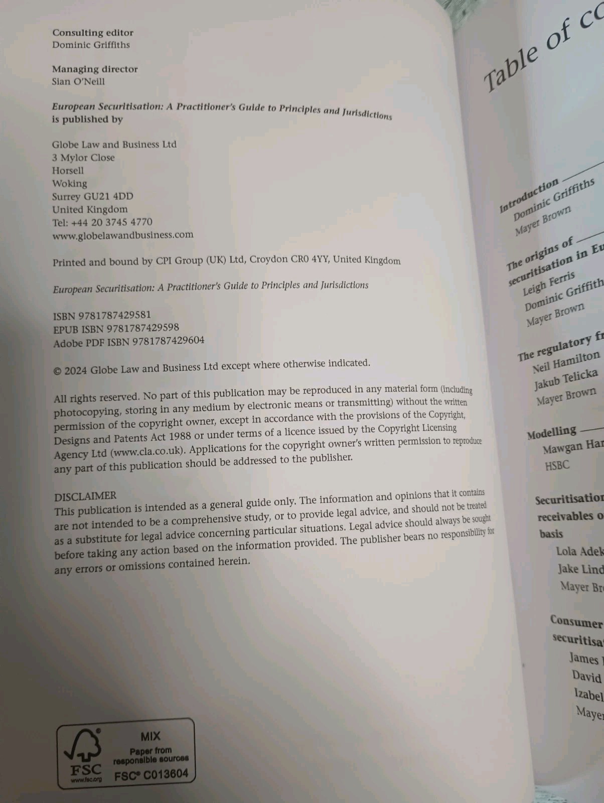 European Securitisation : A Practitioner’s Guide to Principles and Jurisdictions