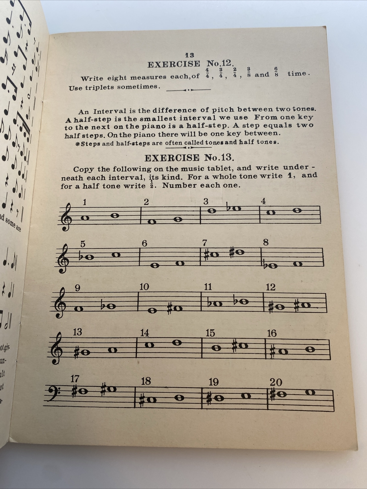 1897 Antique Pamphlet Writing Primer for Music 🎵 Students Excercises ab5