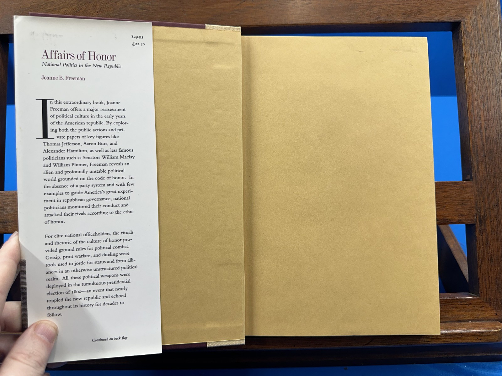 Affairs of Honor: National Politics in the New Republic- Joanne B. Freeman, 2001