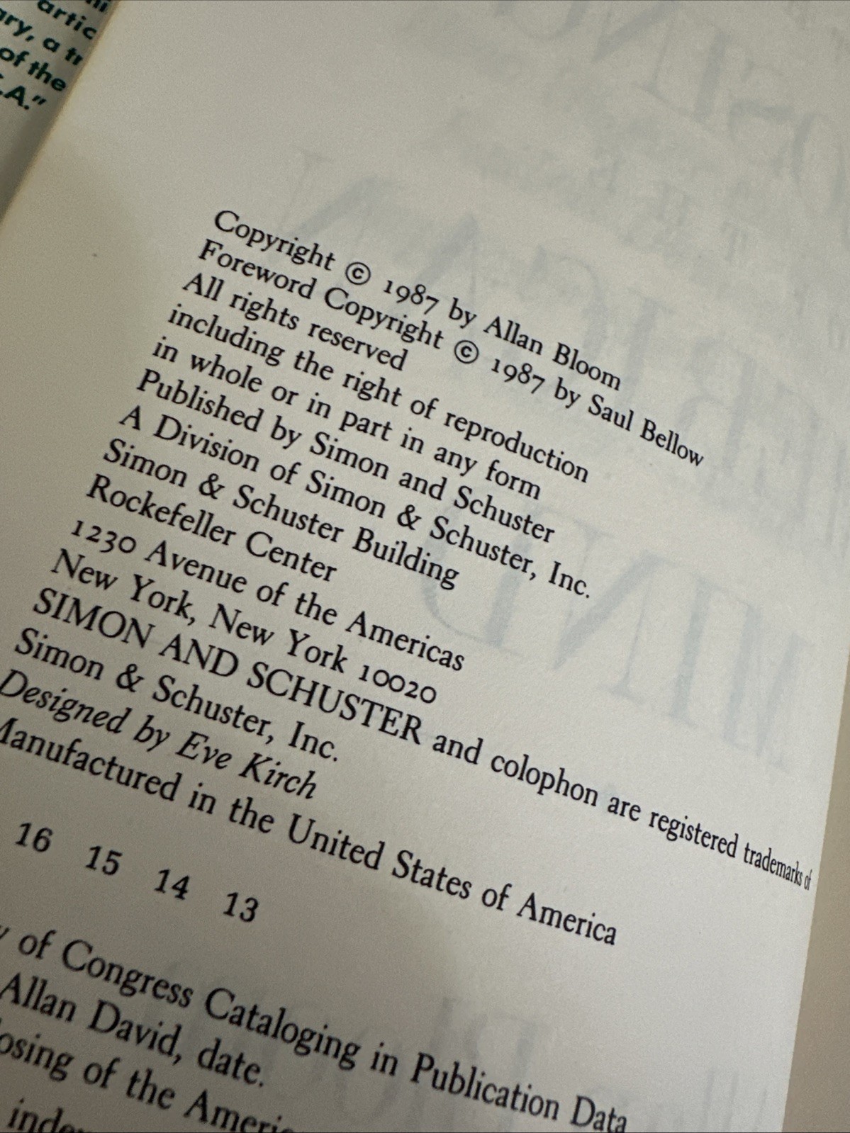 The Closing of the American Mind Elizabeth Houghton Embossed RARE COPY Bloom