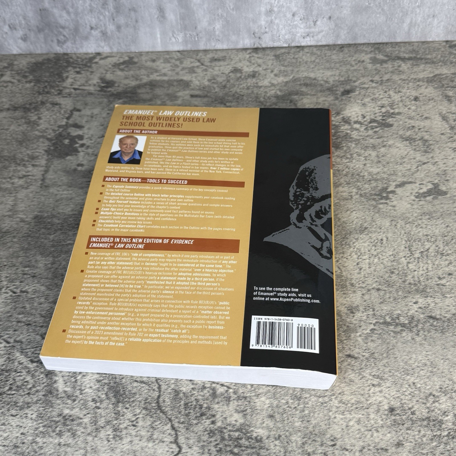 Emanuel Law Outlines for Evidence 10 Edition Paperback Steven L. Emanuel