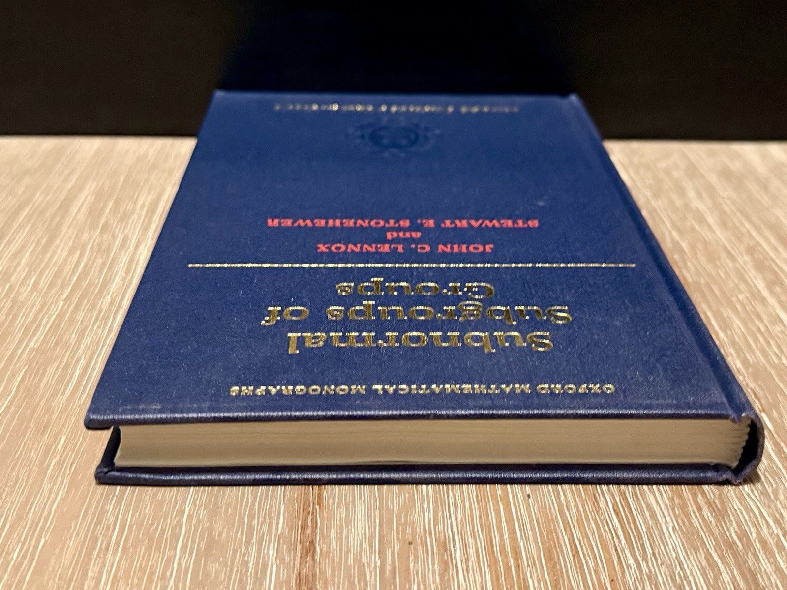 Subnormal Subgroups of Groups by John C. Lennox & Stewart E. Stonehewer 1987 HC