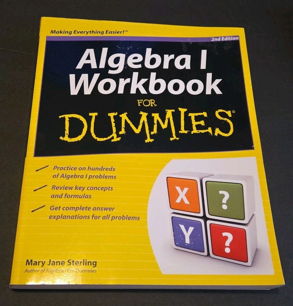 Algebra I for Dummies + Workbook by Sterling & Cliffs Quick Reference Book Lot