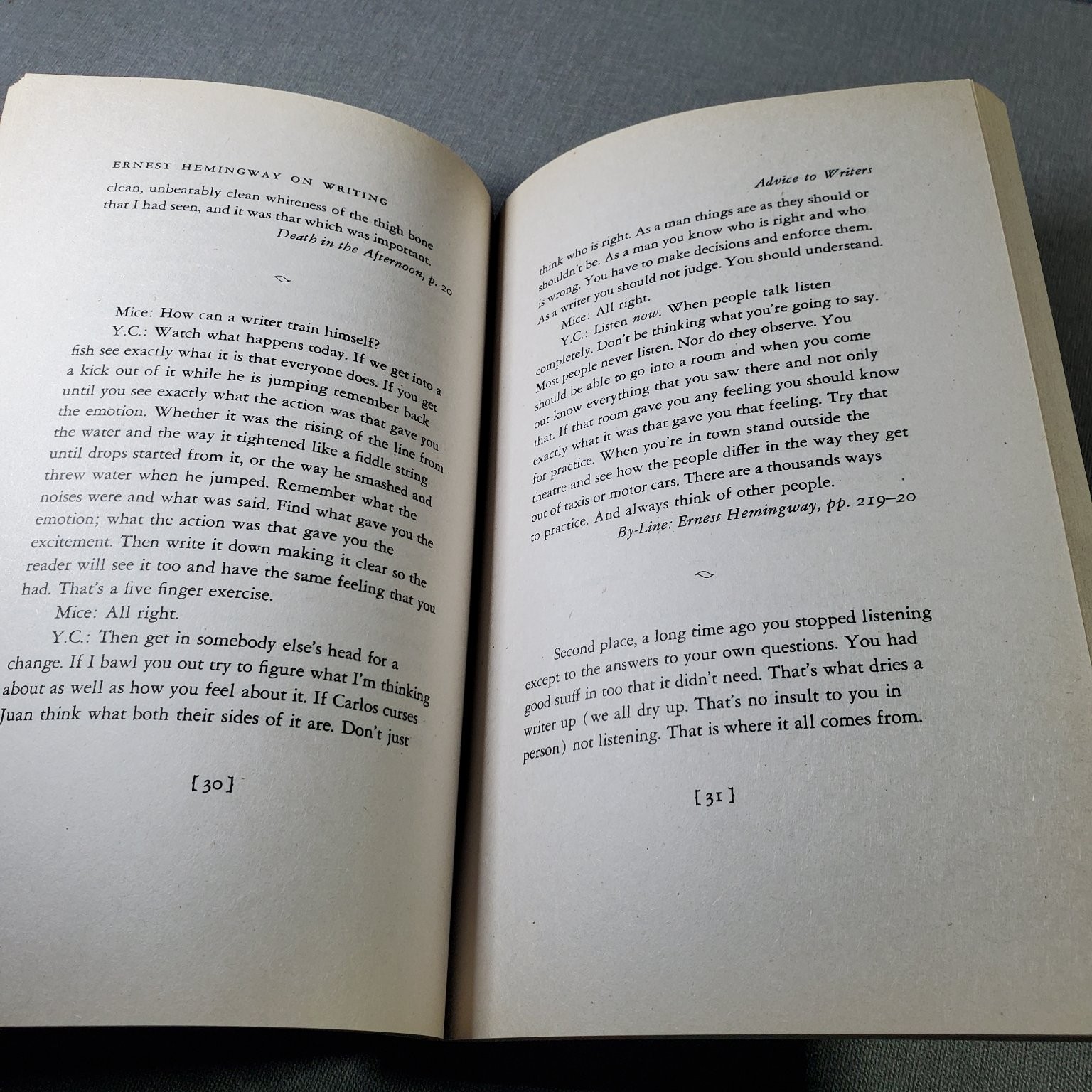 Ernest Hemingway on Writing Larry W. Phillips 2004 Paperback Scribner Creative