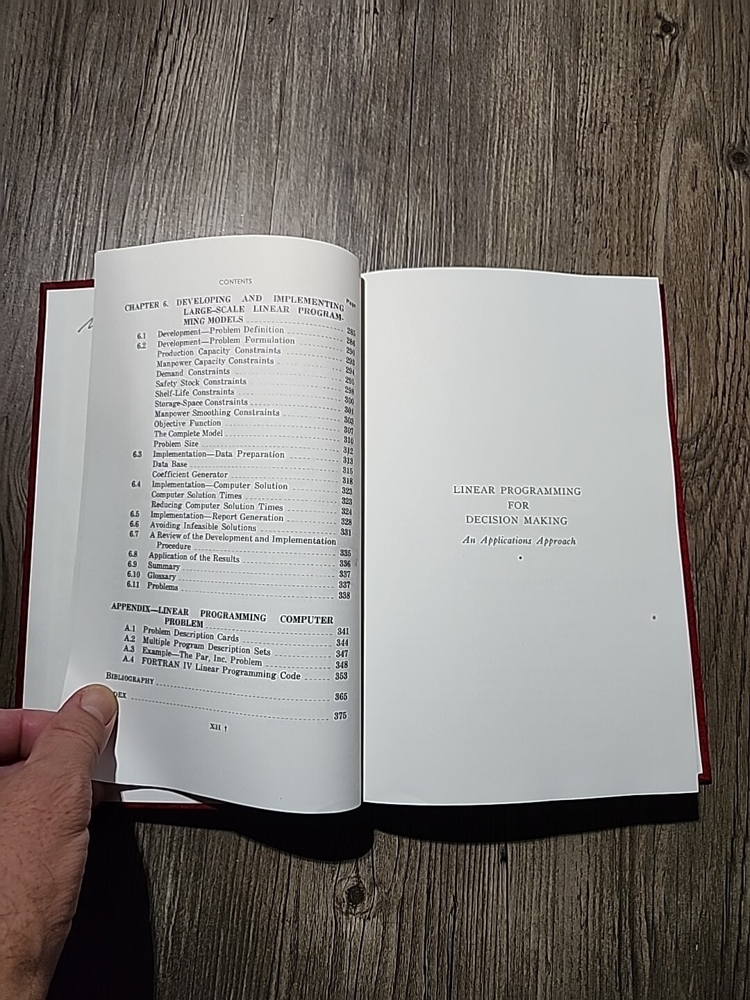 Linear Programming For Decision Making David R.Anderson/others Hardcover 1974