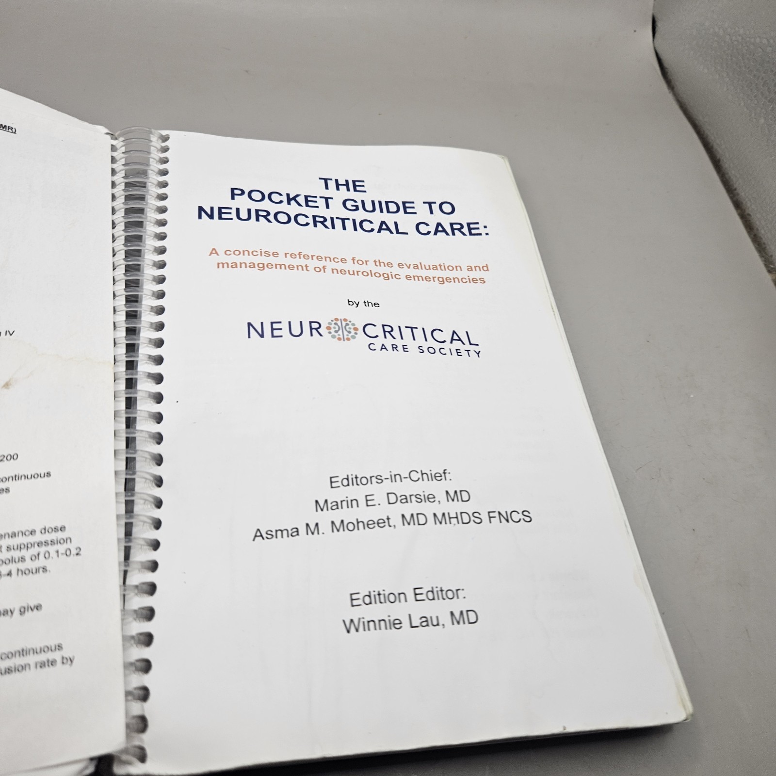 The Pocket Guide To Neurocritical Care Spiral Bound Paperback