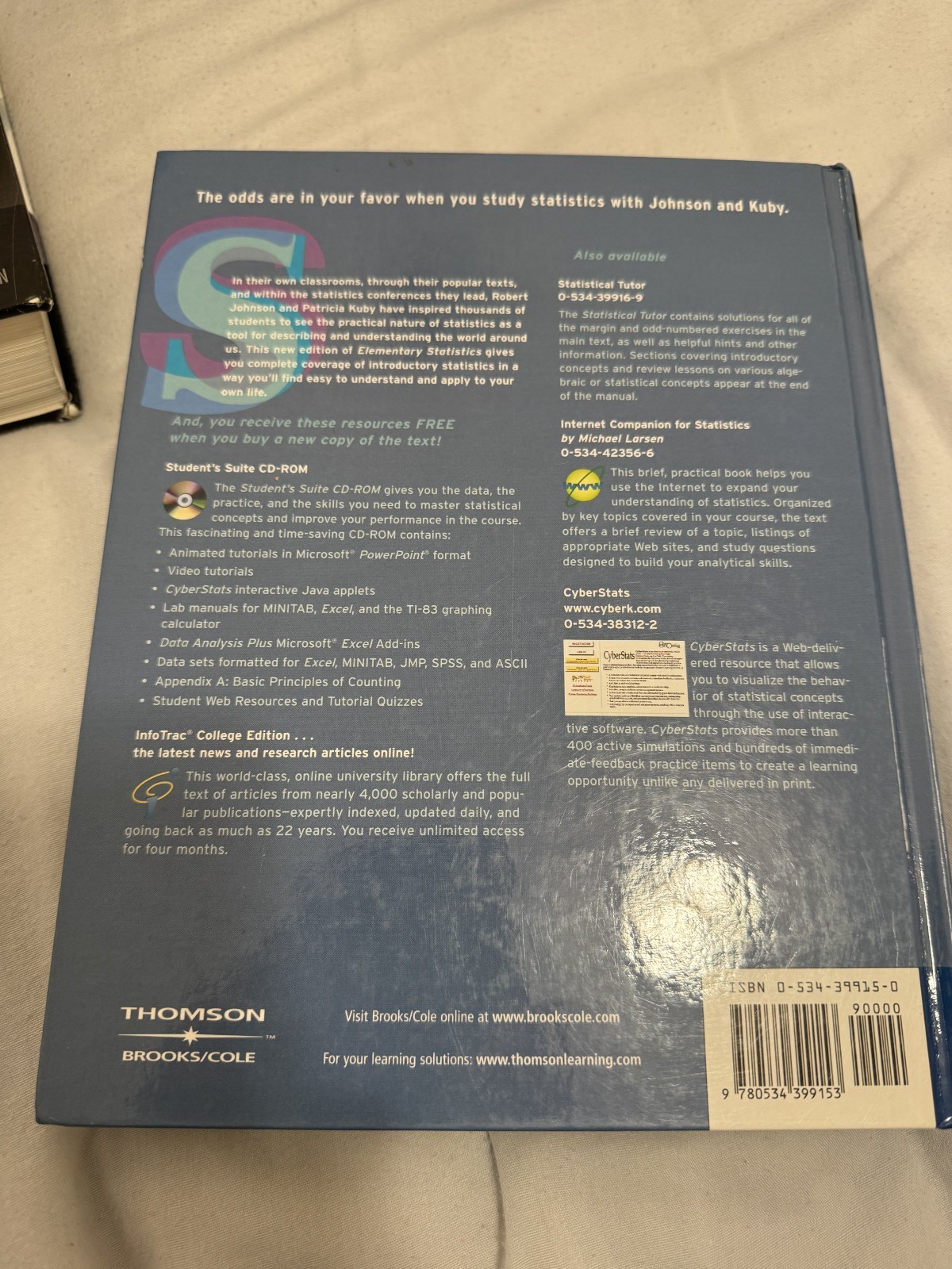 Elementary Statistics by Robert R. Johnson and Kuby with Statistical Tutor
