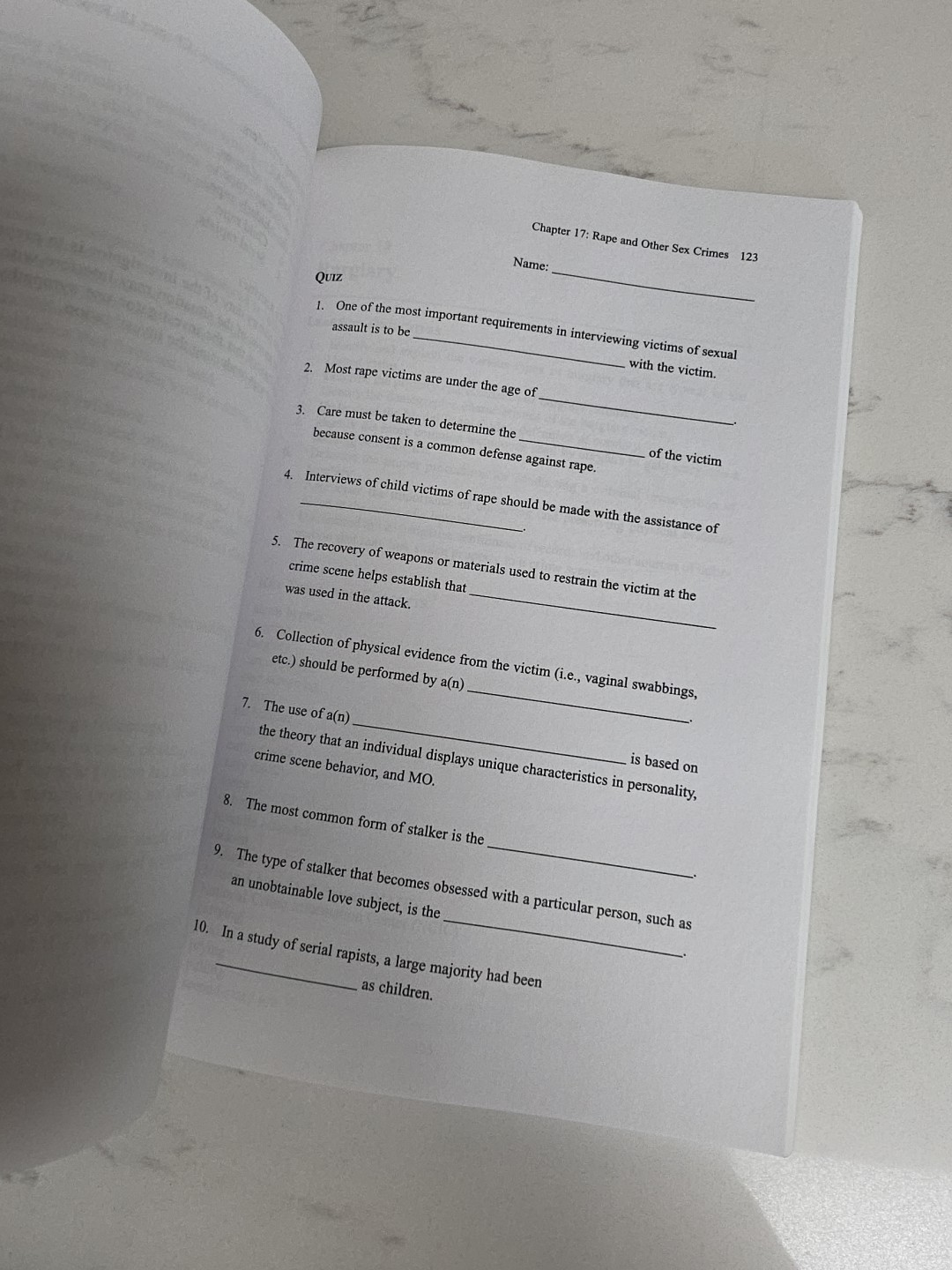 Criminal Investigation A Method For Reconstructing The Past Study Guide…