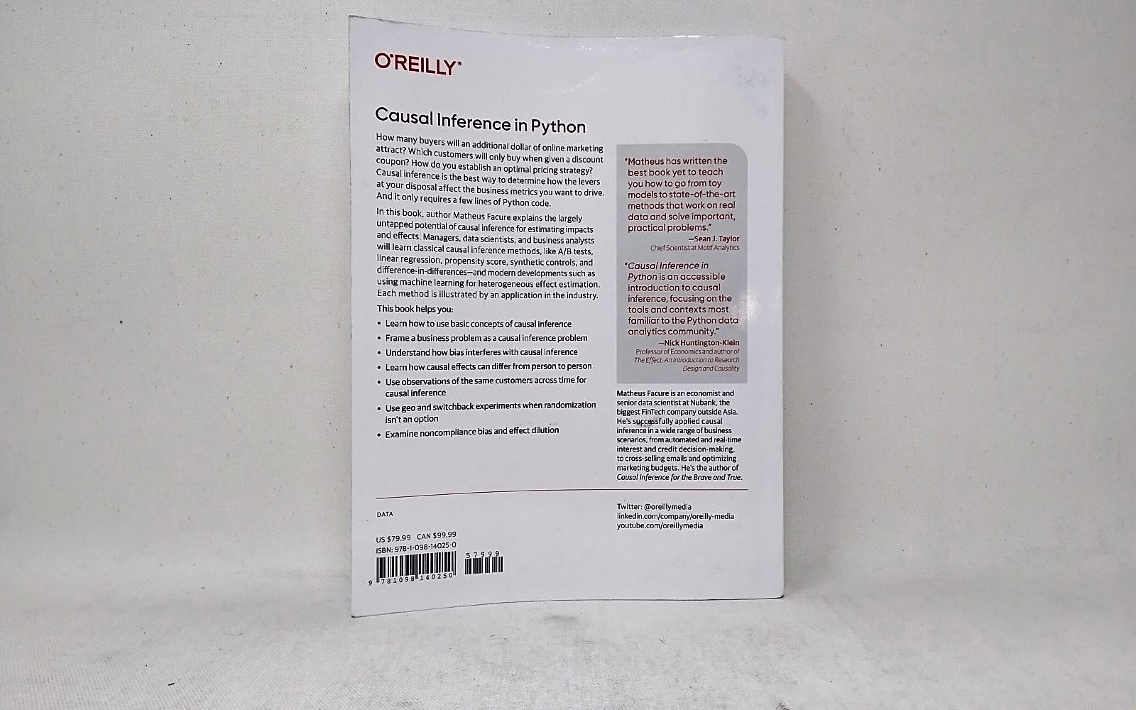 O’Reilly Media Causal Inference in Python Matheus Facure 2023 Paperback