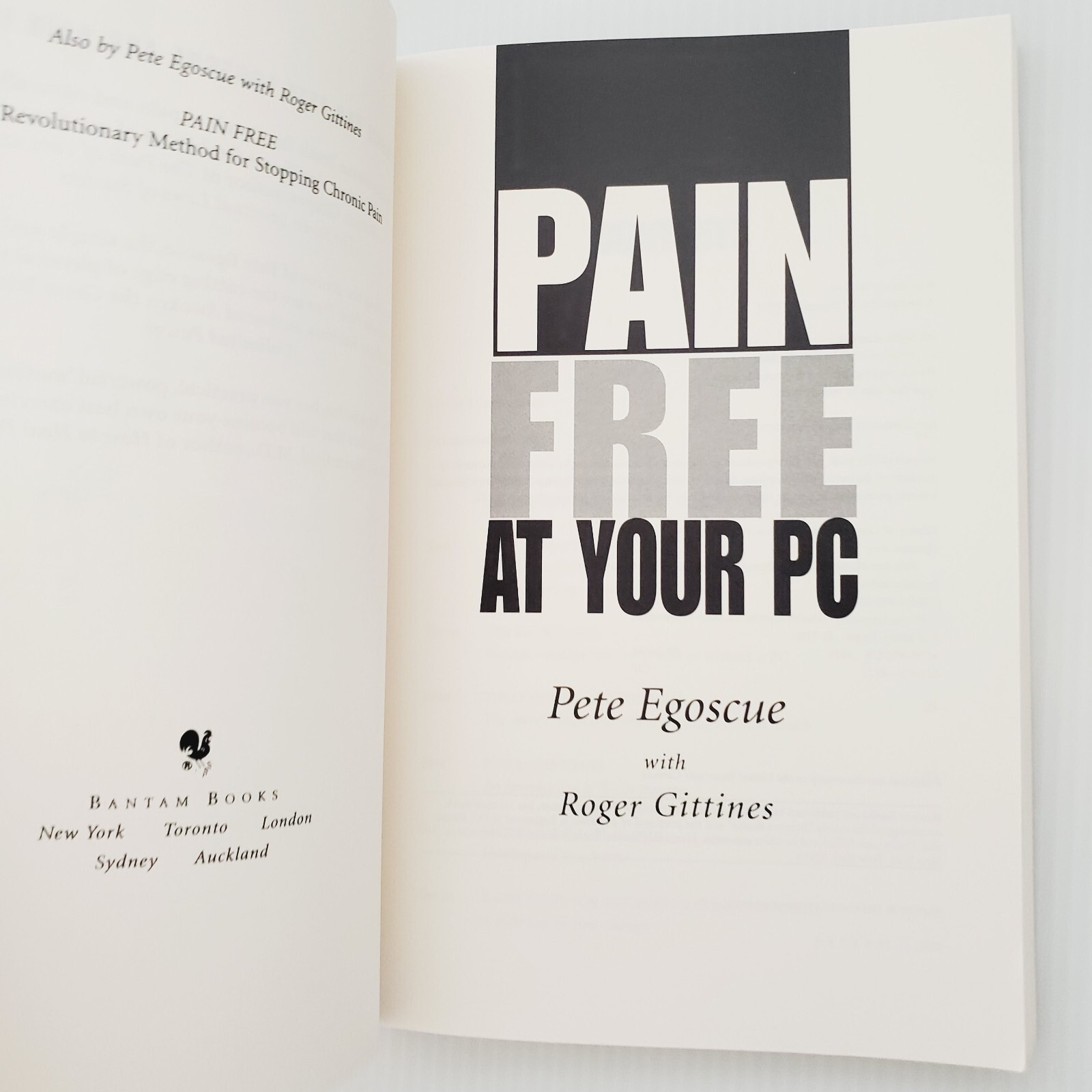 Pain Free at Your PC & Office Yoga Lot of 2 Books Relief Tension Carpal Tunnel
